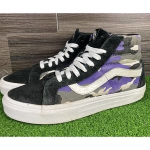 Vans‎ Off The Wall Unisex Purple Black High Top Sneaker Womens sz 9 mens 7.5